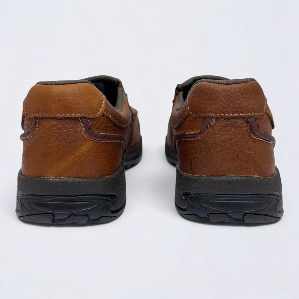 Rockport Works Extreme Slip On Shoes Mens 11 Brown Leather Composite Toe Loafer